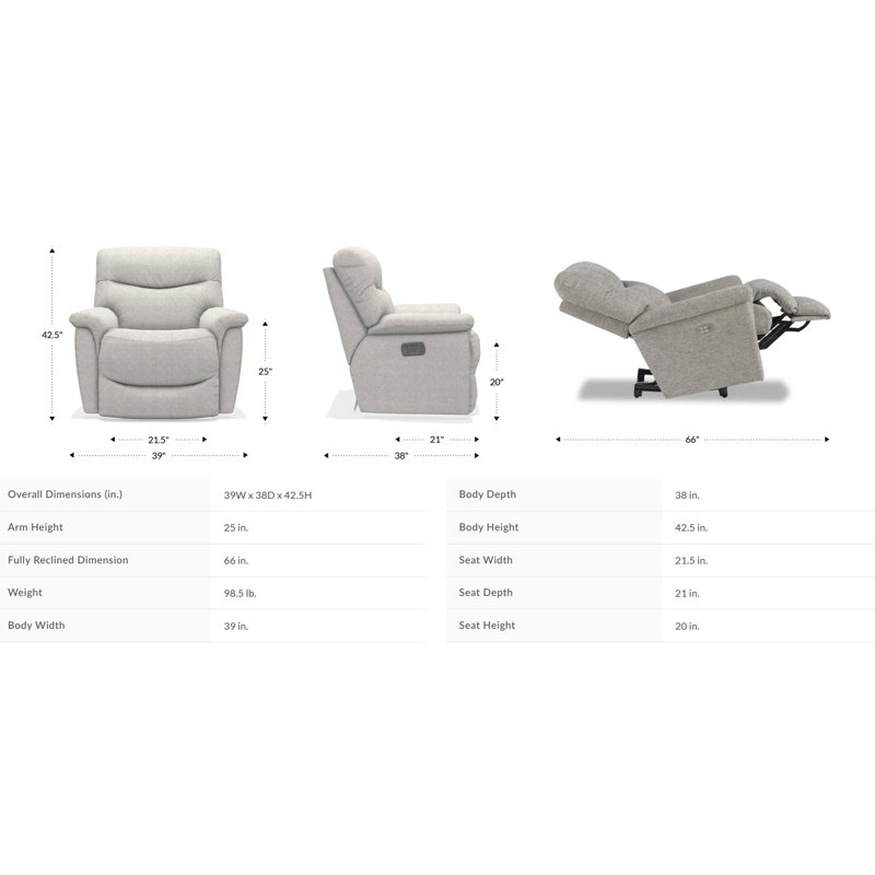 Chaise berçante en cuir avec repose-tête et soutien lombaire James