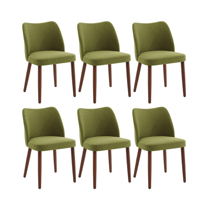 Polyester Upholstered Side Chair, 6, Green