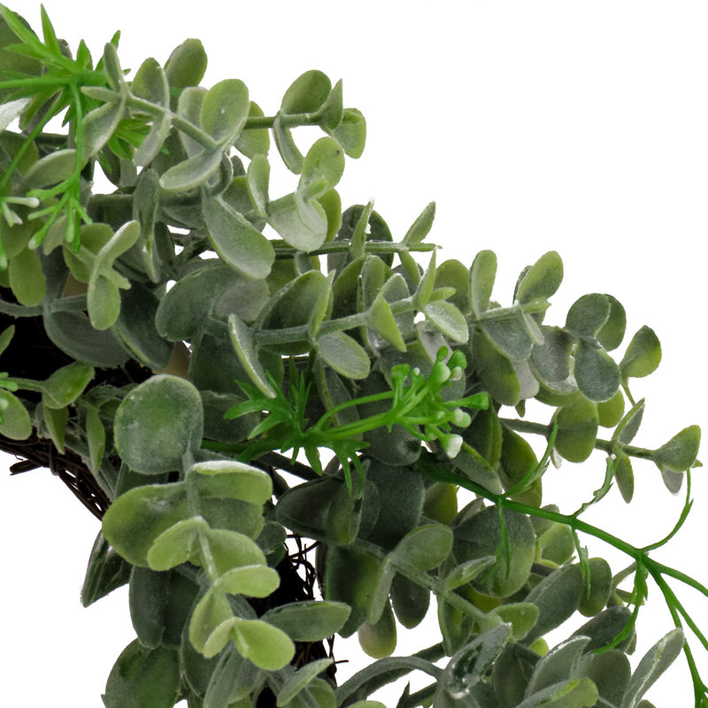 Couronne de table en eucalyptus de printemps de 14 po National Tree Company, couronne de verdure artificielle avec base de branche tissée, décor saisonnier intérieur ou extérieur couvert