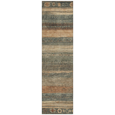 Machine Washable Indoor/Outdoor Xhevrie Fern Rug