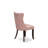 Denison Parson Dining Chairs - Button Tufted Nailhead Beige Red Polyester Fabric Padded Chairs, Set of 2, Mahogany-210702674