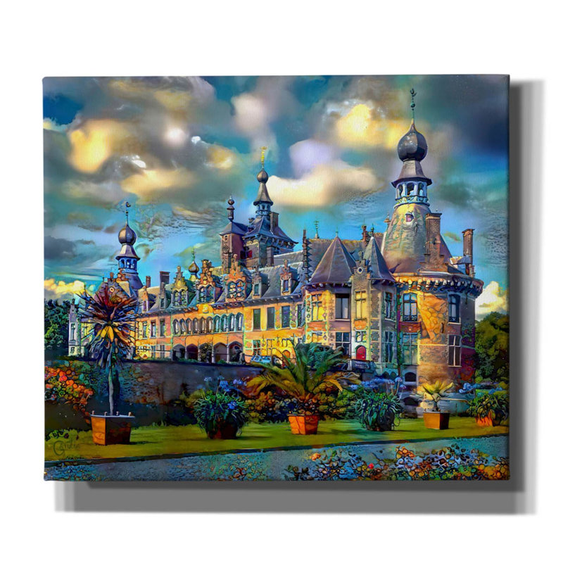 «Deinze Belgium Ooidonk Castle» par Pedro Gavidia, art mural sur toile, H 26 po x l 30 po x P 1,5 po