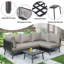 L Shape Garden Furniture Set With Cushions-617356929