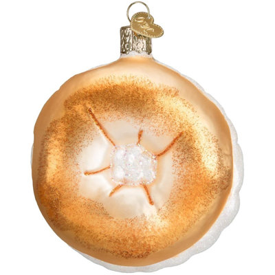 Ornement de Noël en verre soufflé Old World pour arbre de Noël, bagel