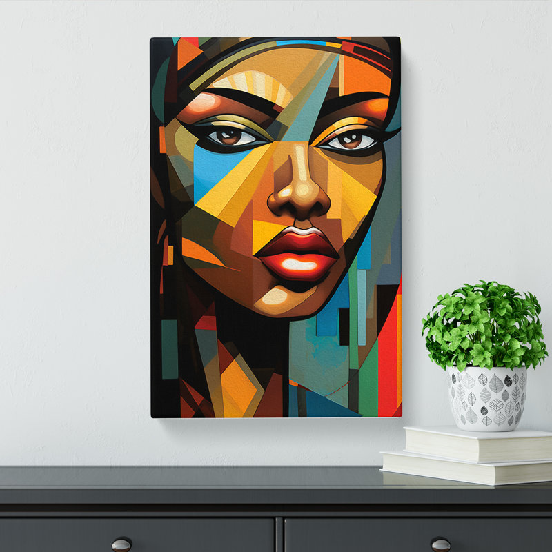 African Woman Cubism - Wrapped Canvas, 60cm H x 40cm W x 3cm D