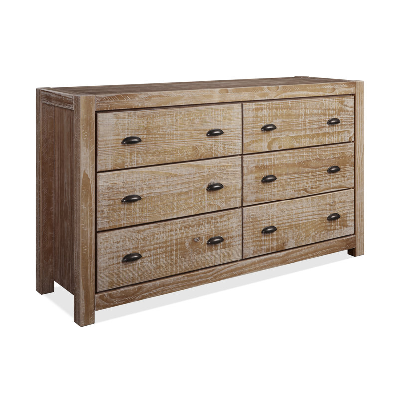 Commode double 6 tiroirs Montauk, Bois flottant