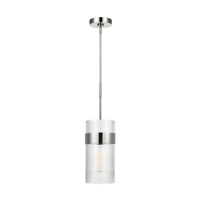 Geneva 1 - Light Pendant, Polished Nickel, 13.75" H x 7" W x 7" D