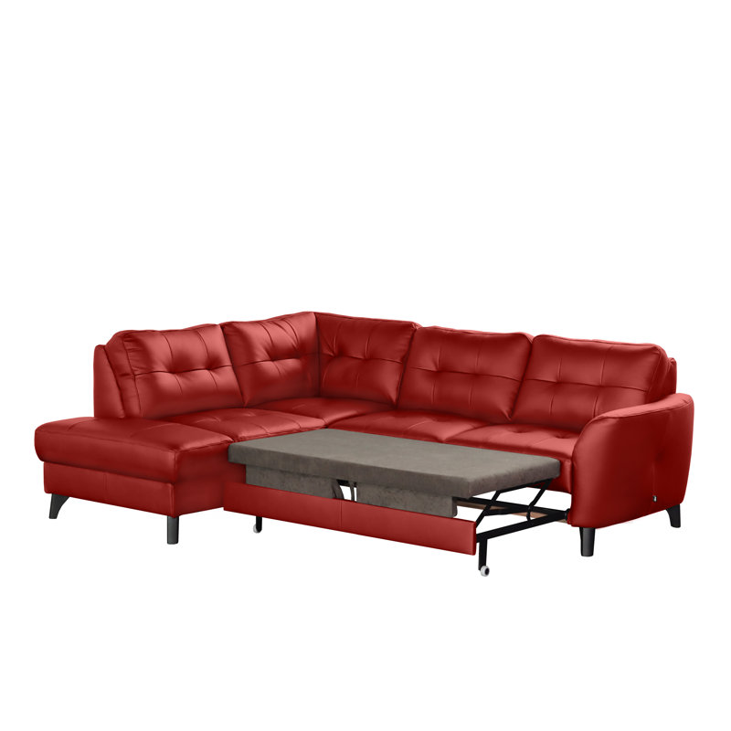 Hunnewell Sleeper Corner Sofa, Left Hand Facing, Red