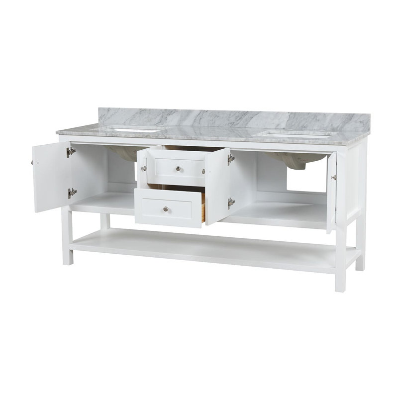 Ensemble de meuble-lavabo double 72 "Bristol, Blanc