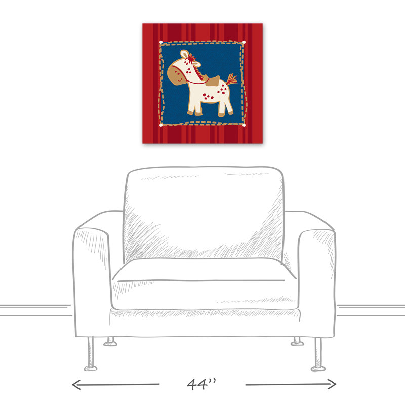 Art sur toile pour cheval dessiné Jule, H 20 po x l 20 po x P 1,25 po