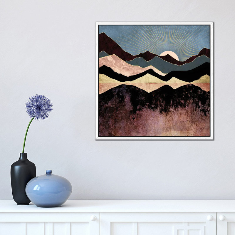 Crimson Peaks - Print on Canvas, 45.72 cm H x 45.72 cm W, White Framed