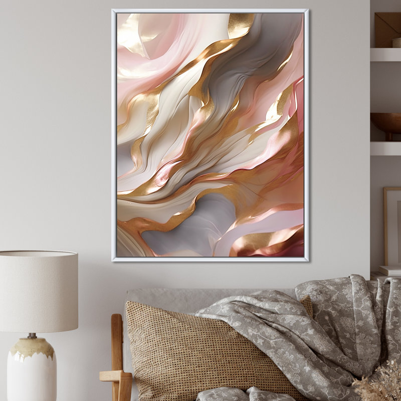 Impression subtile sur toile Subtile Serenity, Cadre flottant blanc, H 44 po x l 34 po x P 1,5 po