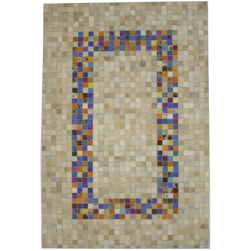 Performance Cowhide Geometric Indoor Rug, Rectangle 4' x 6'