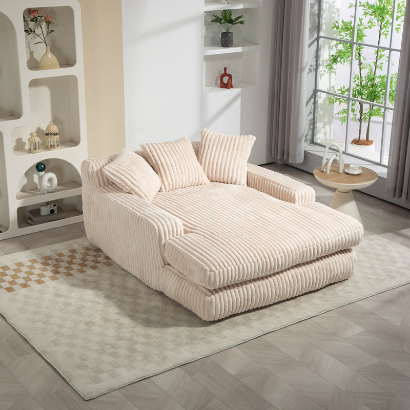 Upholstered Chaise Lounge, Beige