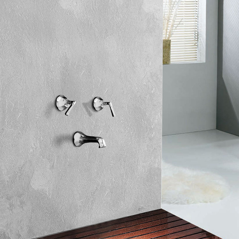 Mississippi In-Wall Tub and Shower Set Lever Handle, Supercoat Brass