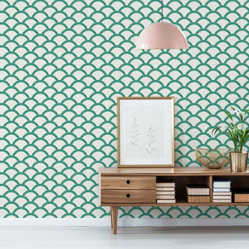 Julietta 16.5' L x 20.5" W Peel and Stick Wallpaper Roll, 1.75 kg, Emerald Green