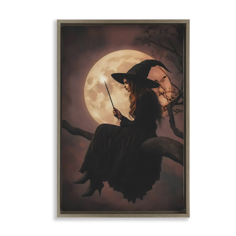 «Witch Casting» dans un cadre flottant au clair de lune, design par Arlington Prints, H 25 po x l 17 po