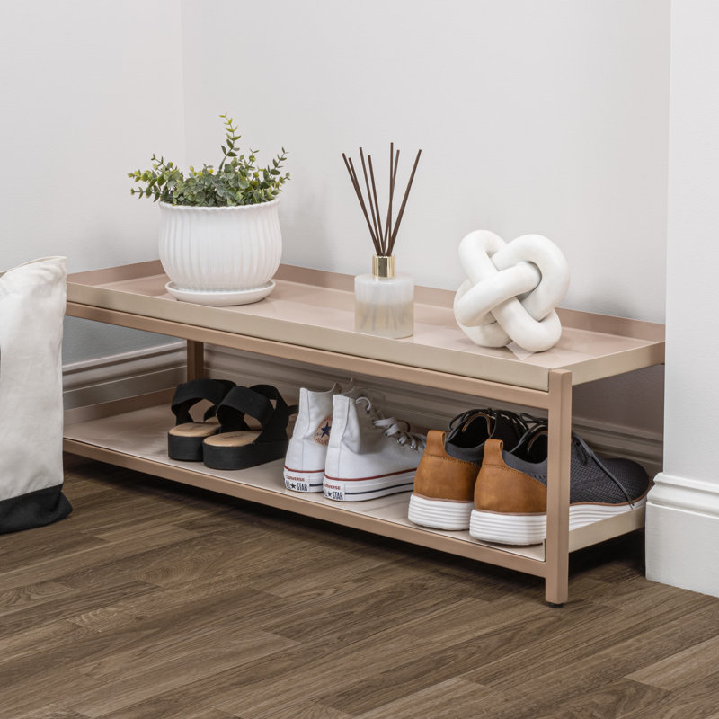 6 Pair Shoe Rack, Soft Brown/Brown