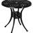 30" Round Outdoor Table With Umbrella Hole, Antique Cast Aluminum Patio Bistro Table, Black. Strong Build, Scratch- Design Dining Heavy-Duty Stable Tabletop Structure