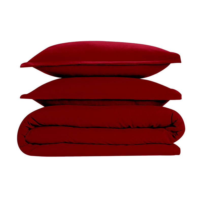 Kamiaya Plain Microfibre 200TC Reversible Duvet Cover Set, Kingsize Duvet Cover + 2 Pillowcases, Burgundy