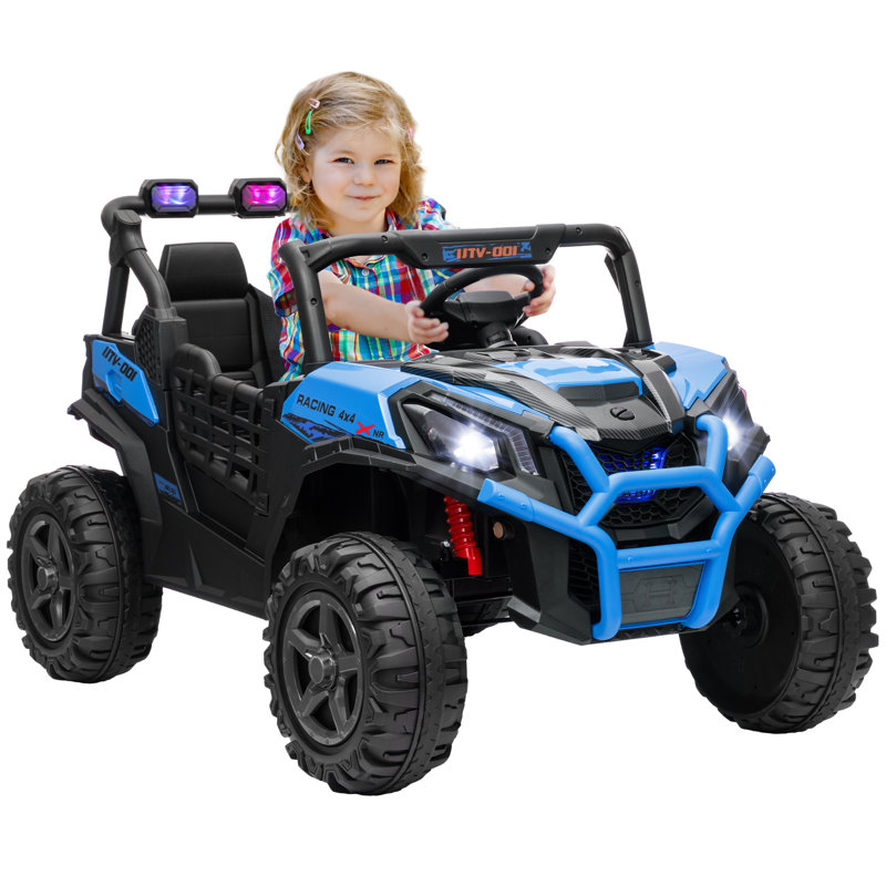 Blue 24V 2-Seater Ride-On Off-Road Toy Truck