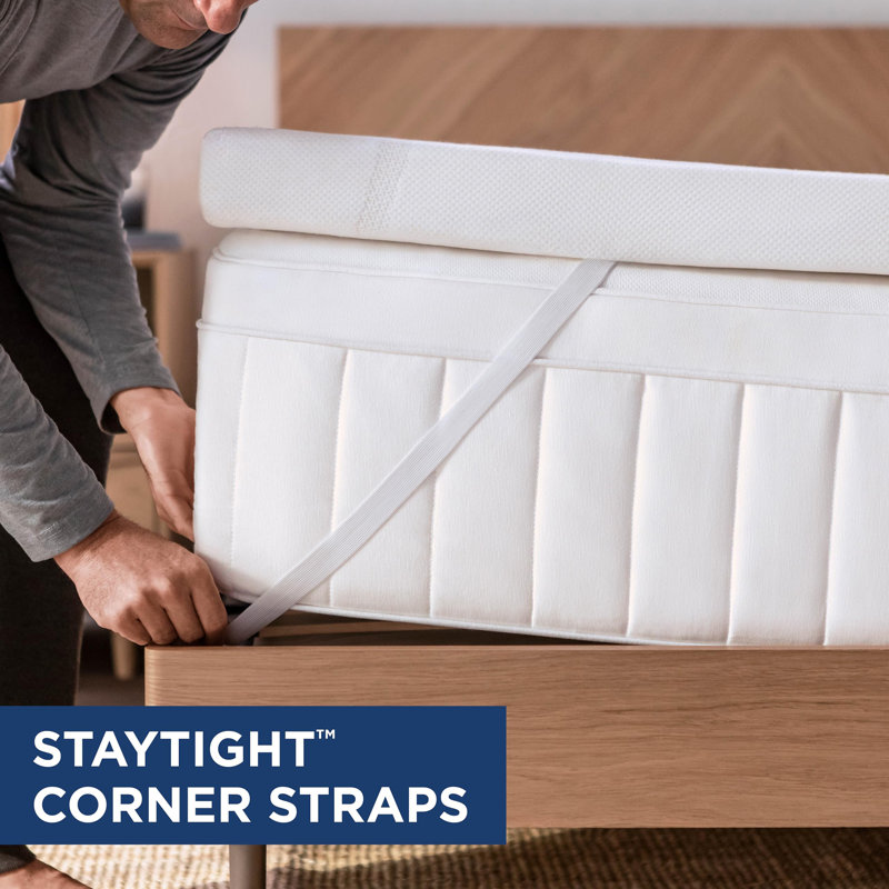 Surmatelas en mousse mémoire 3 po, grand, blanc