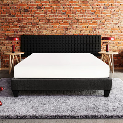 Structure de lit simple tapissier gris foncé - Base statique convenant bien au matelas