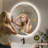 Epperly LED Round Bathroom Mirror with Bluetooth Dimmable Brightness Anti-fog Function-1765430695