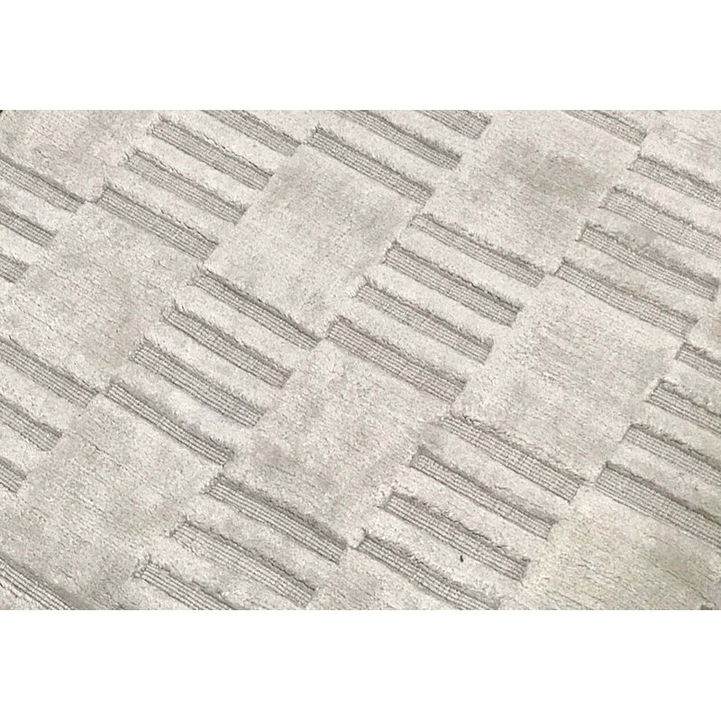 Hand-Knotted High-Quality Silver Area Rug