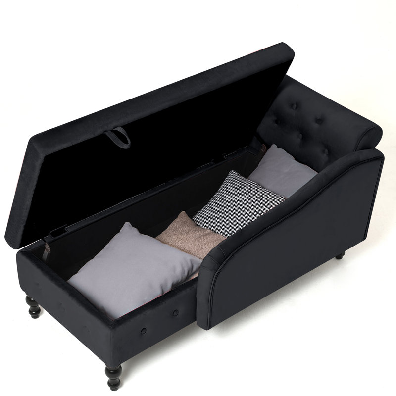 Chaise longue rembourrée Hayliegh, Noir