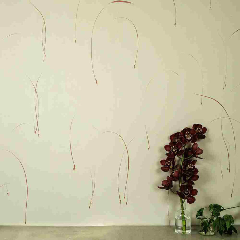 Ethérios Tile, 26" W x 144" L, Light Gray/Deep Red