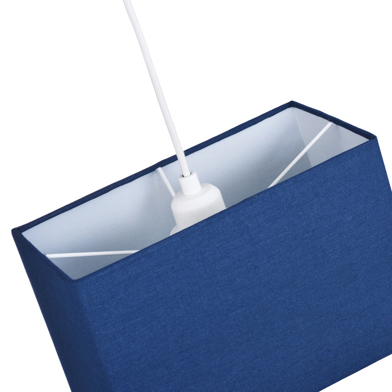 19cm H Linen Rectangle Lamp Shade ( Screw On ), Midnight Navy Blue