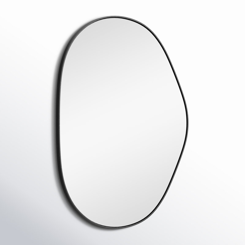 Miroir d'appoint Kest, Noir, 40 po x 30 po