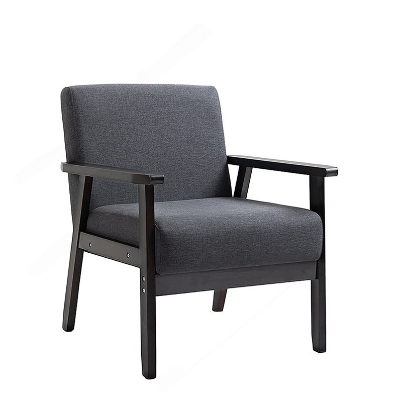 Chaise l 25 po en tissu gris foncé