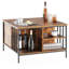 Table basse à plateau relevable Farmhouse avec compartiment caché et 3 tablettes
