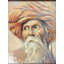 Vieil homme avec un turban orange | Peinture encadrée | Par Boby Abraham | Huile sur toile