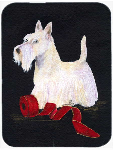 East Urban Home White Scottish Terrier Glass Cutting Board East Urban Home