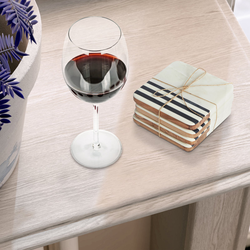 Resin Square 4 Piece Coaster Set