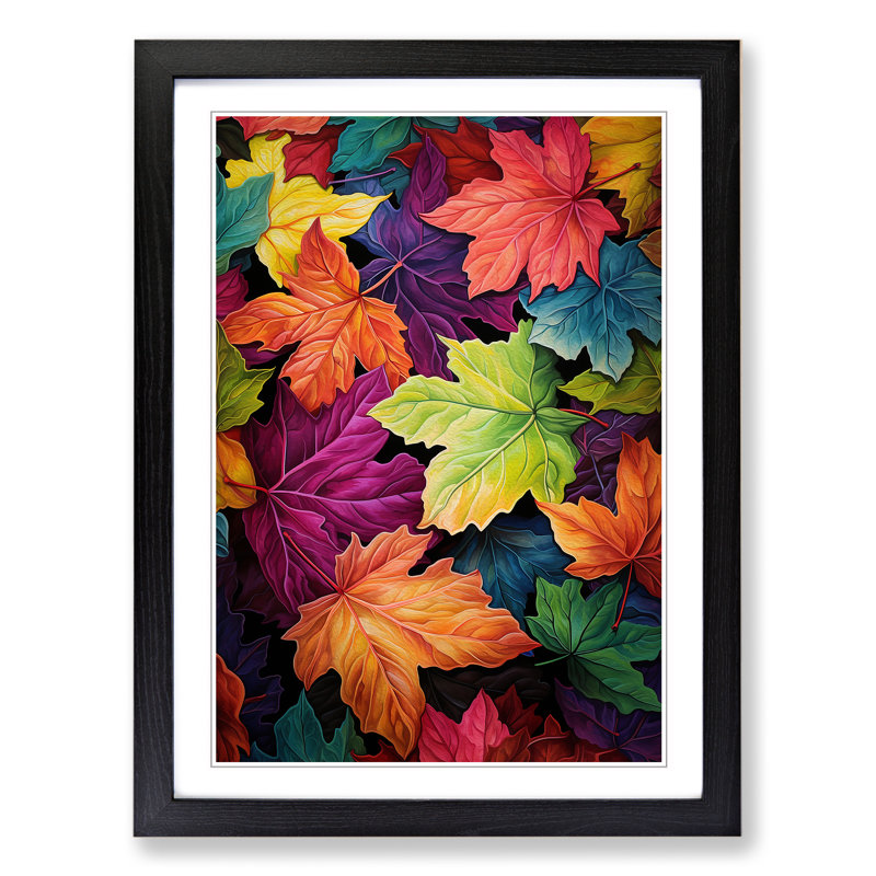 Ivy Leaf Colour Field - Framed Print, Black Framed, 64cm H x 46cm W x 2cm D