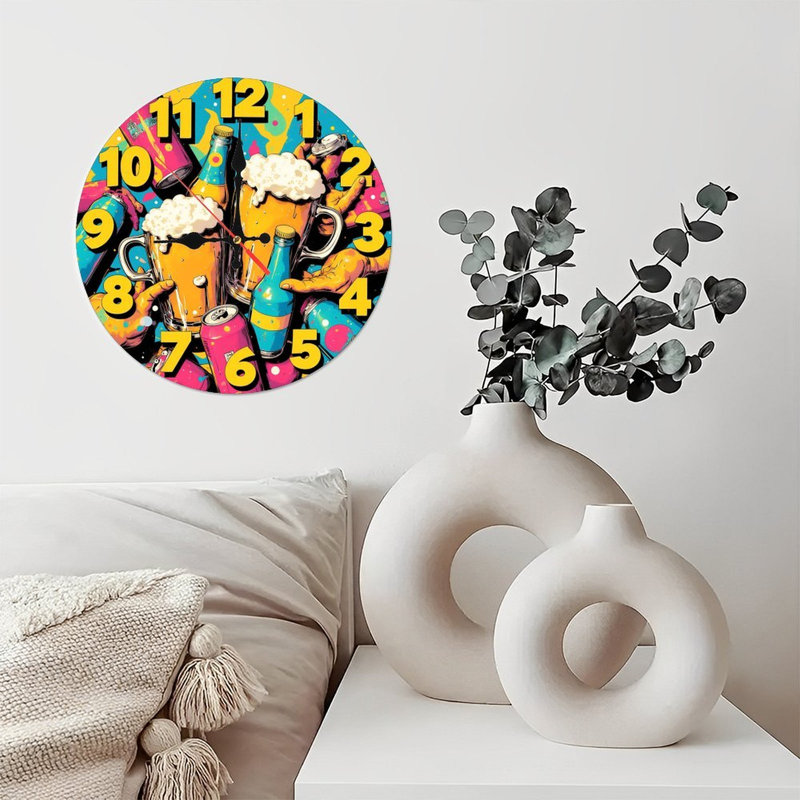 horloge à bière design coloré et vibrant