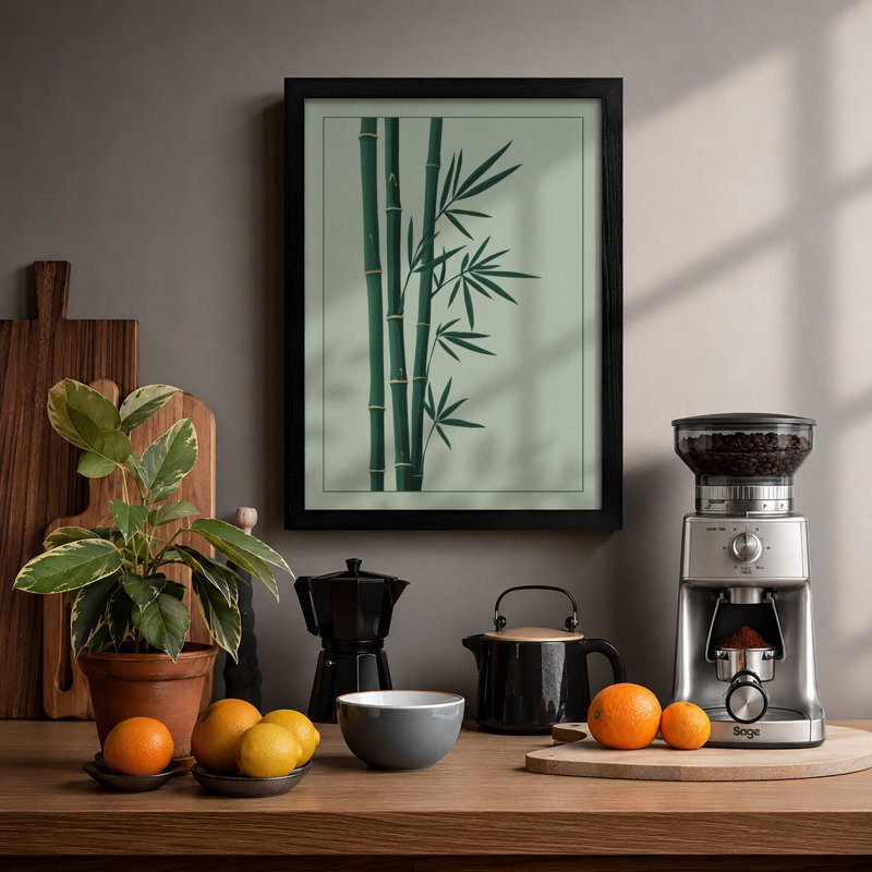Bamboo Study Japandi - Print, Black, A3 - 42.0 x 29.7 cm