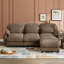 Canapé modulaire moderne en chenille avec pouf amovible, coussins lombaires, coussins en mousse haute densité et assise profonde-286946965