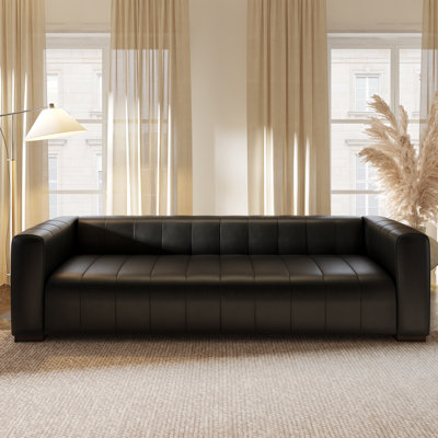 Canale Full-Grain Genuine Italian Leather Tufted Sofa