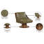 Fauteuil d'appoint pivotant en cuir Quinton-80623749-80623748