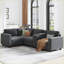 Sectional Sofas, L-Shaped 4-Seater 105.5' Corduroy Sofa with Storage, USB, Reversible Seats | Beige | Standard-1061831312