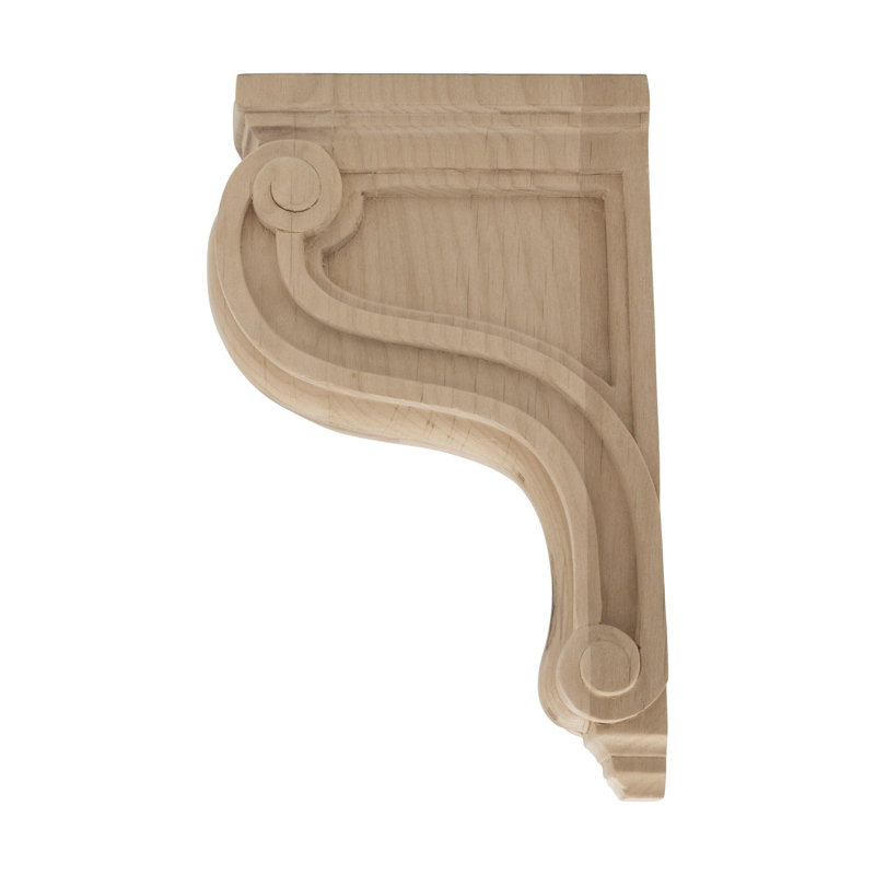 Petit corbeau en bois massif classique non fini 8 po x 2 po x 4-3 / 4 po, Aulne