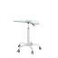Table de bureau à hauteur réglable en verre trempé avec roulettes verrouillables (plage réglable de 24,2 po à 32,7 po)-985903531