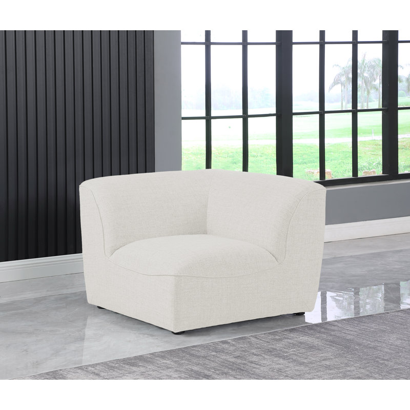 Arens Upholstered Accent Chair, Cream Linen Textured Fabric
