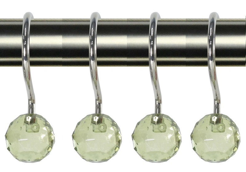 Crochets de rideau de douche cristal ball, Vert