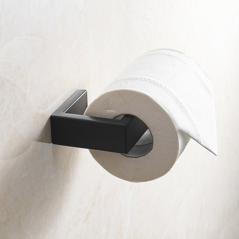 Porte-serviettes de salle de bain à angle simple en acier inoxydable Sus304, Noir